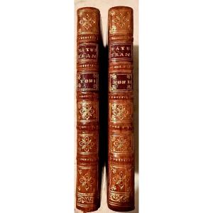 2 Vol. In12 In Prestigious Binding Of Glazed Blond Calfskin: "les Saturnales Françaises" By M.