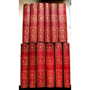  12 Volumes In 12mo. Works Of Jacques Delille, A Beautiful Collected Edition From 1803-1806, Bound In Red Morocco.