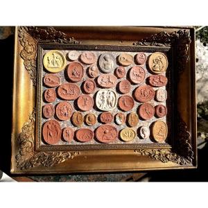 Collection Of The "grand Tour" Of Terracotta Cameo Prints Of Ancient Gods And Goddesses