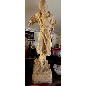 Large Terracotta Figurine Of The Martyred Monk Jean-gabriel, A Lazarist Who Went To Speak To The Chinese About Jesus. 