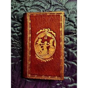 Charming Little Red Morocco Leather Almanac From 1788: "the Laces Of Venus" (hat Designs)