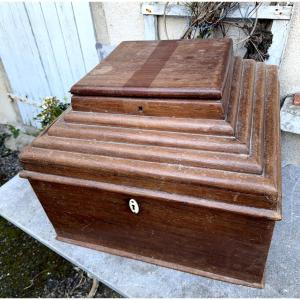 Large Rosewood Box With A Stepped Lid And Two Compartments, For Liturgical Use, 19th Century