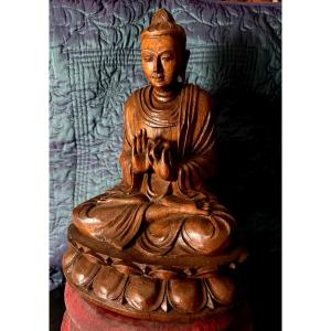Rare And Elegant 19th Century Finely Carved Buddha From India From 