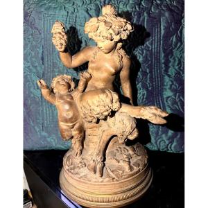 Delightful Fine Patinated Terracotta By Clodion