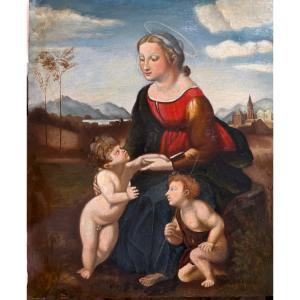 Decorative Oil On Panel, 19th Century