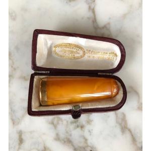 Cigar Holder, Amber Circled With Gold