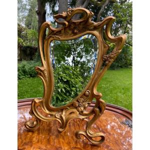 Art Nouveau Mirror In Regula Signed Mallet