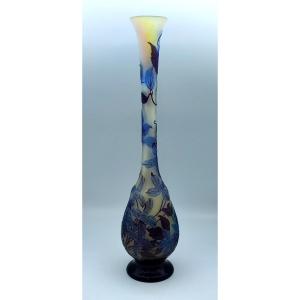 Gallé Establishment - Soliflore Vase With Clematis Decor