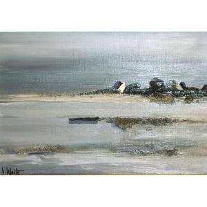 Georges Laporte (1926-2000) Oil On Canvas, Seaside In Brittany