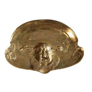 Georges Flamand - Amusing Empty Pocket In Gilt Bronze With Child Crier Decor