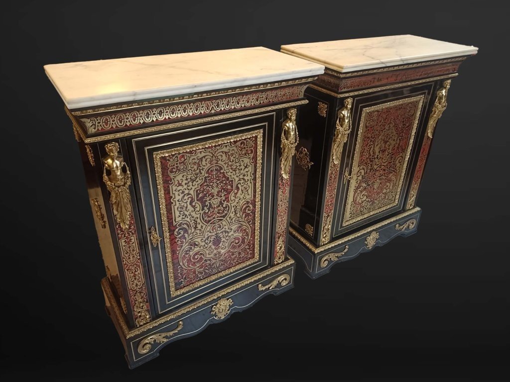 Coppia credenze Boulle Napoleone III-photo-3
