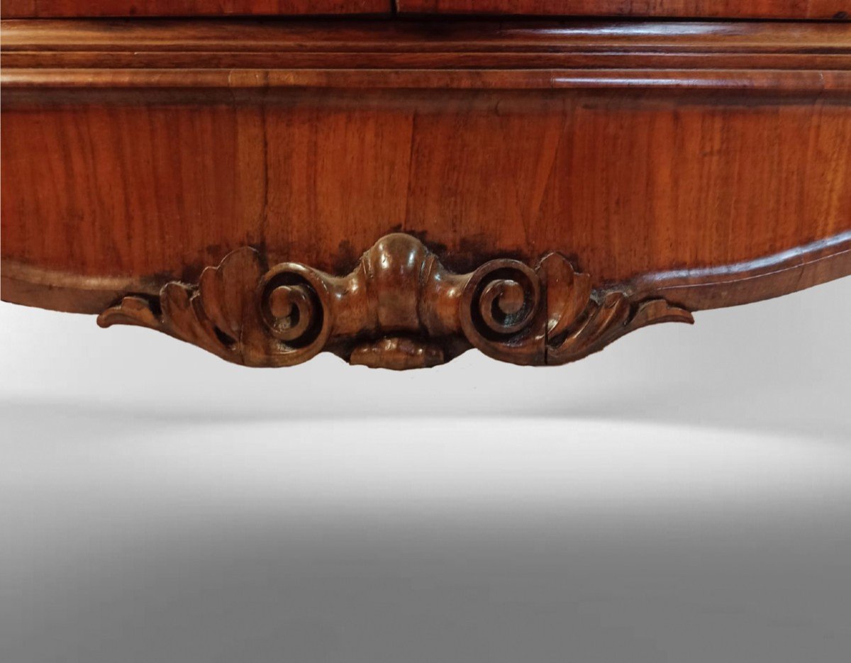 Coppia di credenze liguri in radica di noce.-photo-3