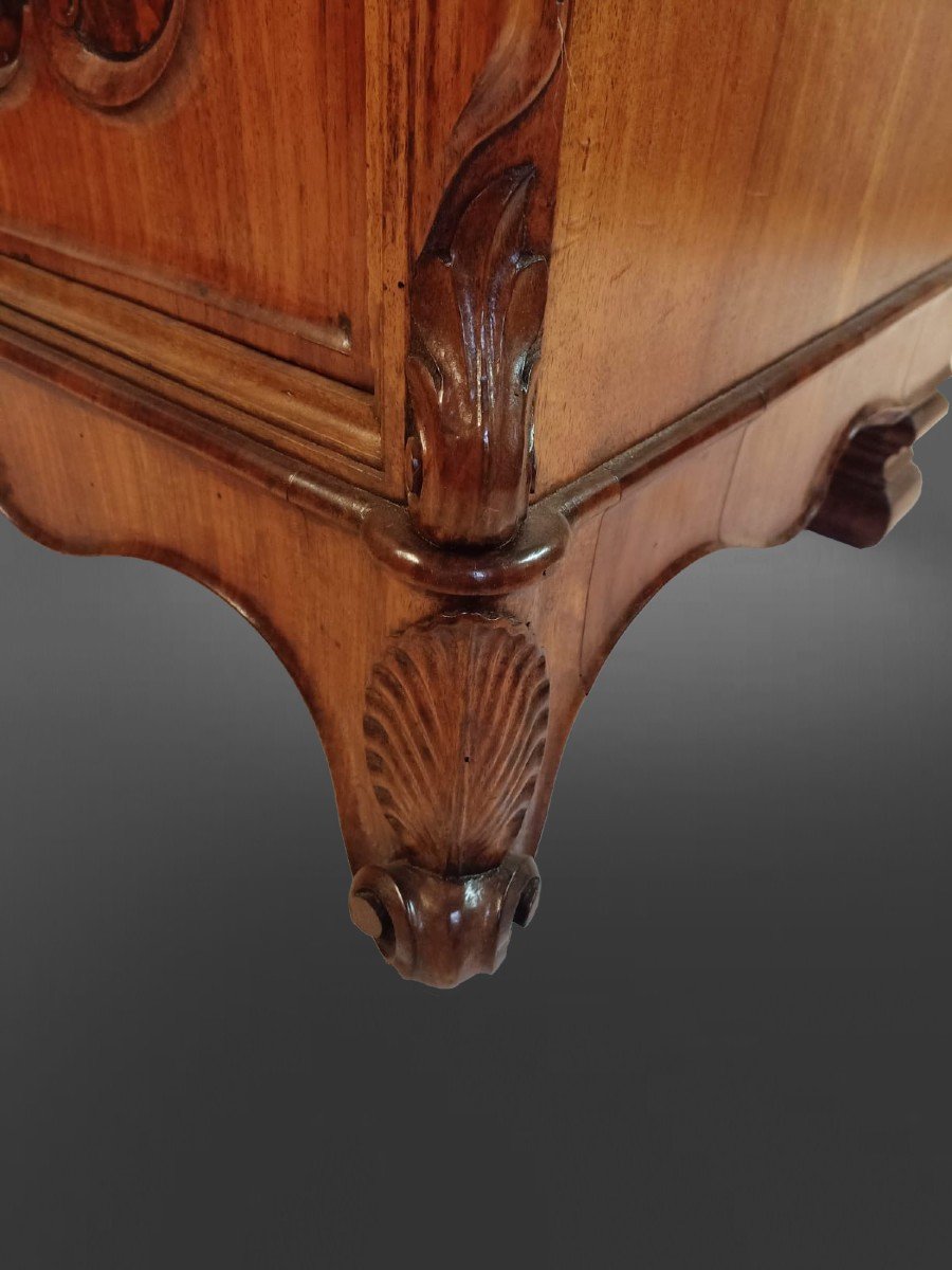 Coppia di credenze liguri in radica di noce.-photo-7