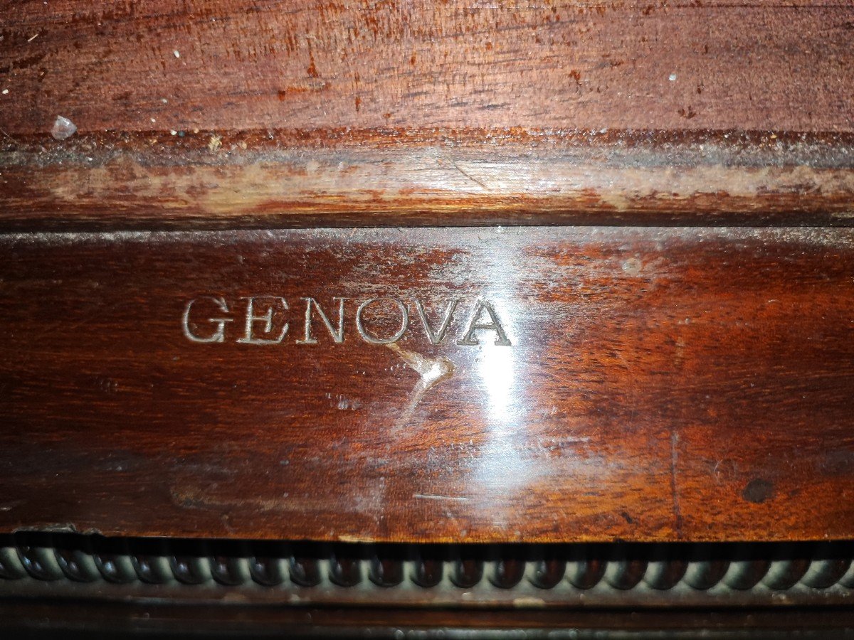 Vetrina Ligure In Piuma Di Mogano XIX  Firmata ISSEL GENOVA-photo-4