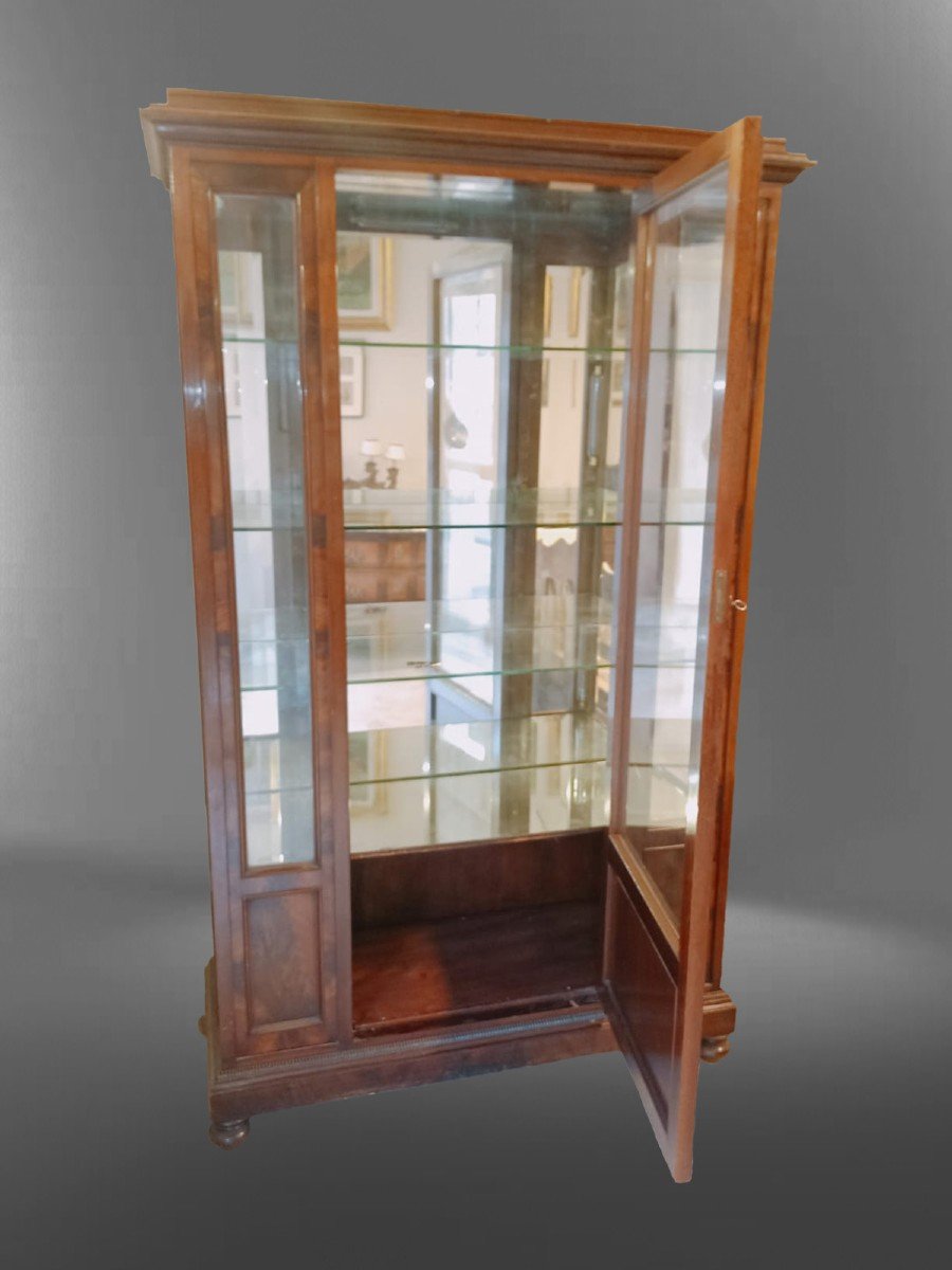 Vetrina Ligure In Piuma Di Mogano XIX  Firmata ISSEL GENOVA-photo-2