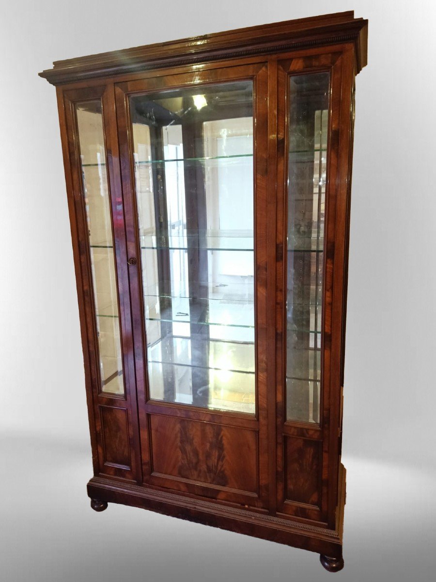 Vetrina Ligure In Piuma Di Mogano XIX  Firmata ISSEL GENOVA