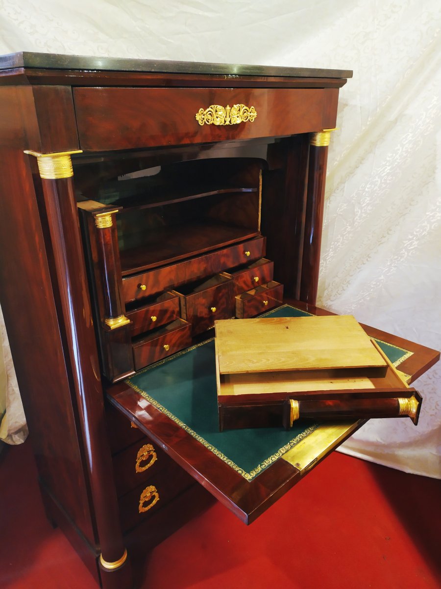 Secrétaire secretaire Empire En Acajou, France, XIX Siècle-photo-4