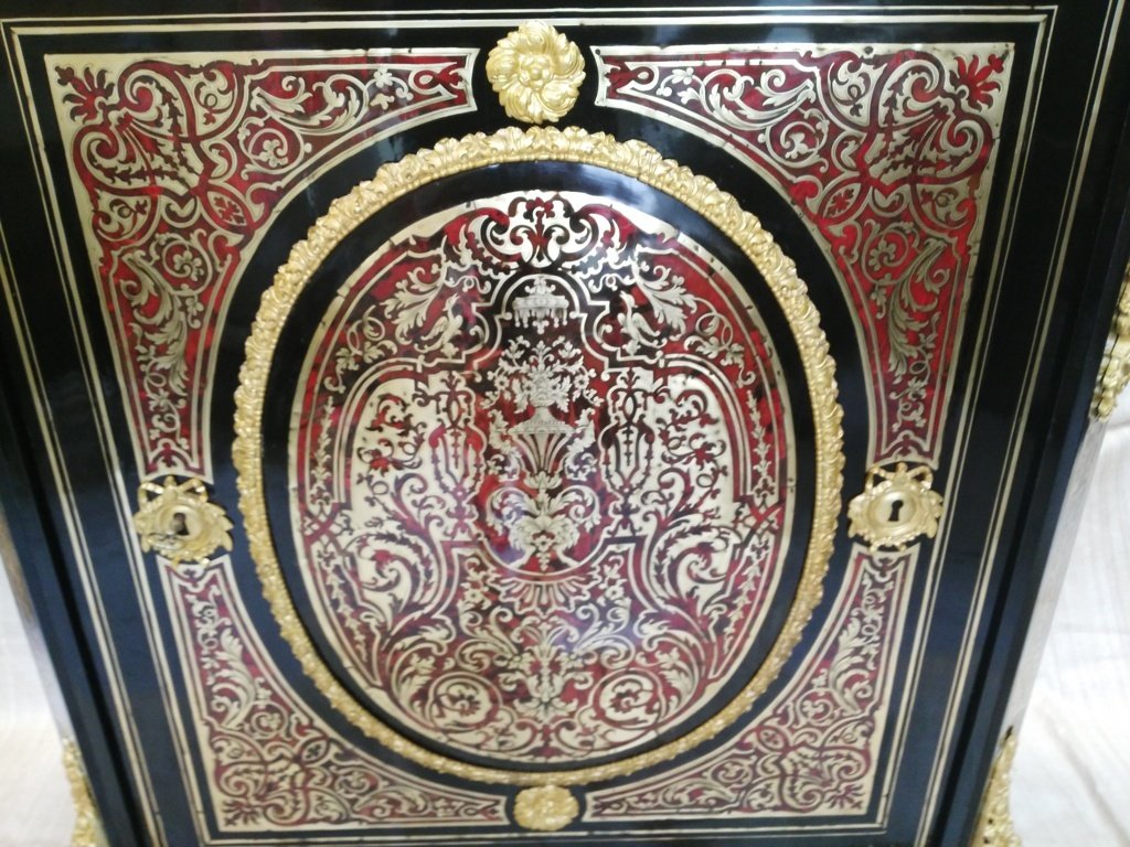 Meuble Buffet à Hauteur D’appui, époque Napoléon III, Marqueterie Boulle-photo-7