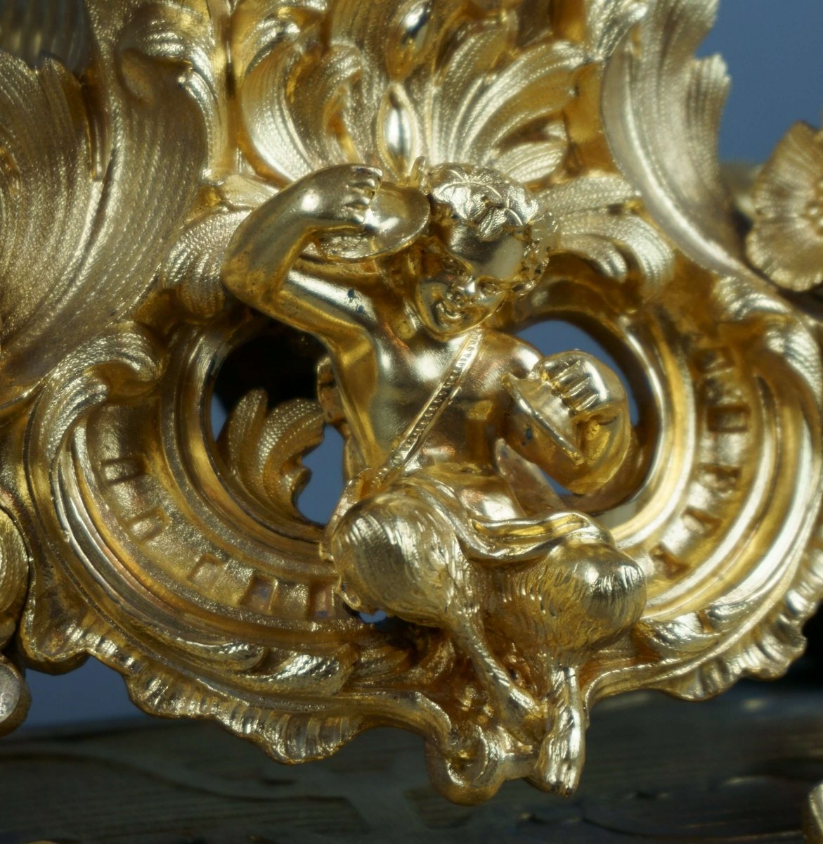 Pendule, Horloge Rocaille En Bronze Doré De Style Louis XV, époque Napoléon III-photo-2