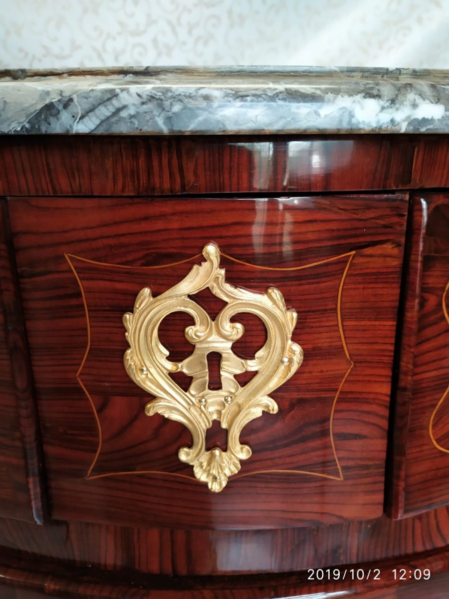 Commode Tombeau En Palissandre, Epoque Louis XV, Régence, Estampillé A. Dav XVIII Siècle-photo-1