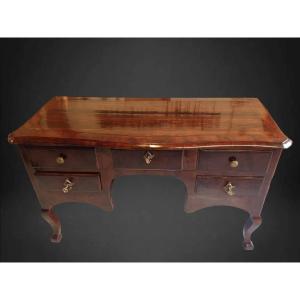 Scrivania Luigi XV in noce e palissandro