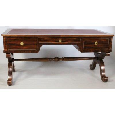Grand Bureau Plat, De Style Charle X, France XIX  Siècle