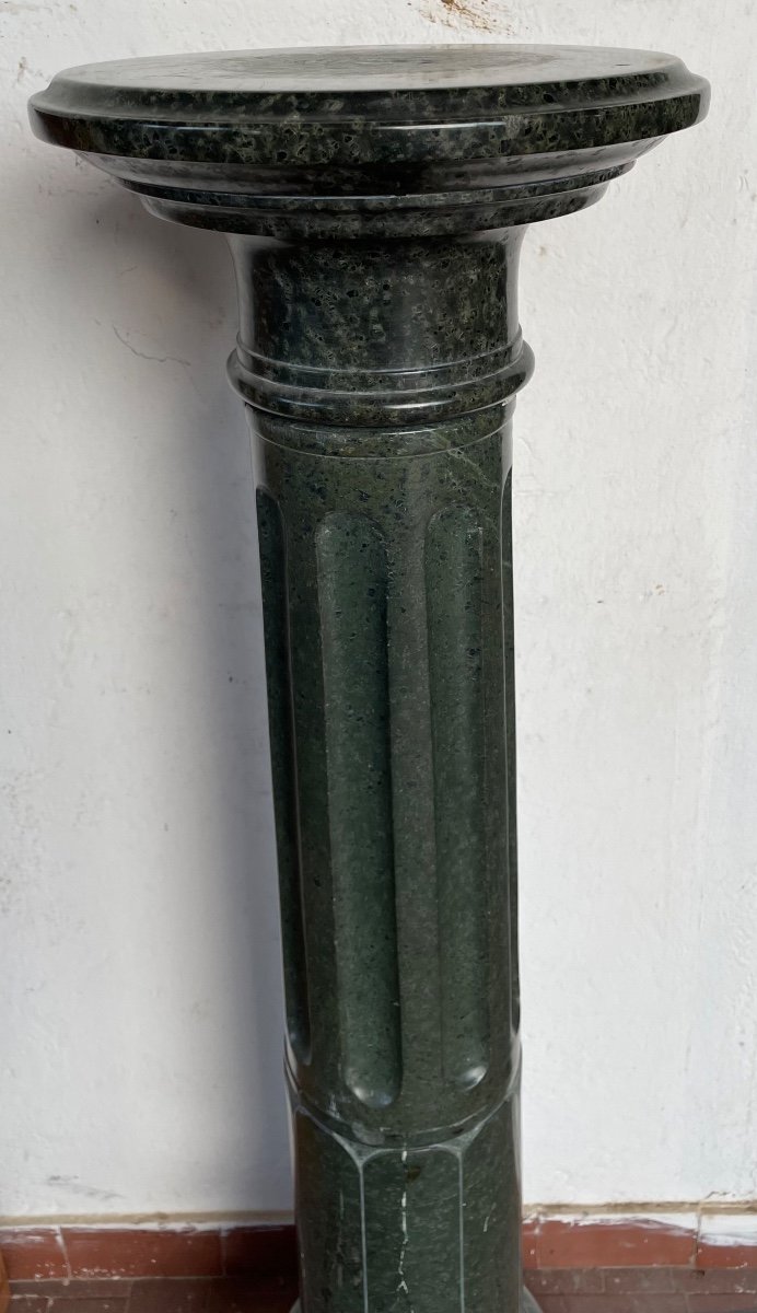 Colonna per sculture in marmo verde XX secolo-photo-2
