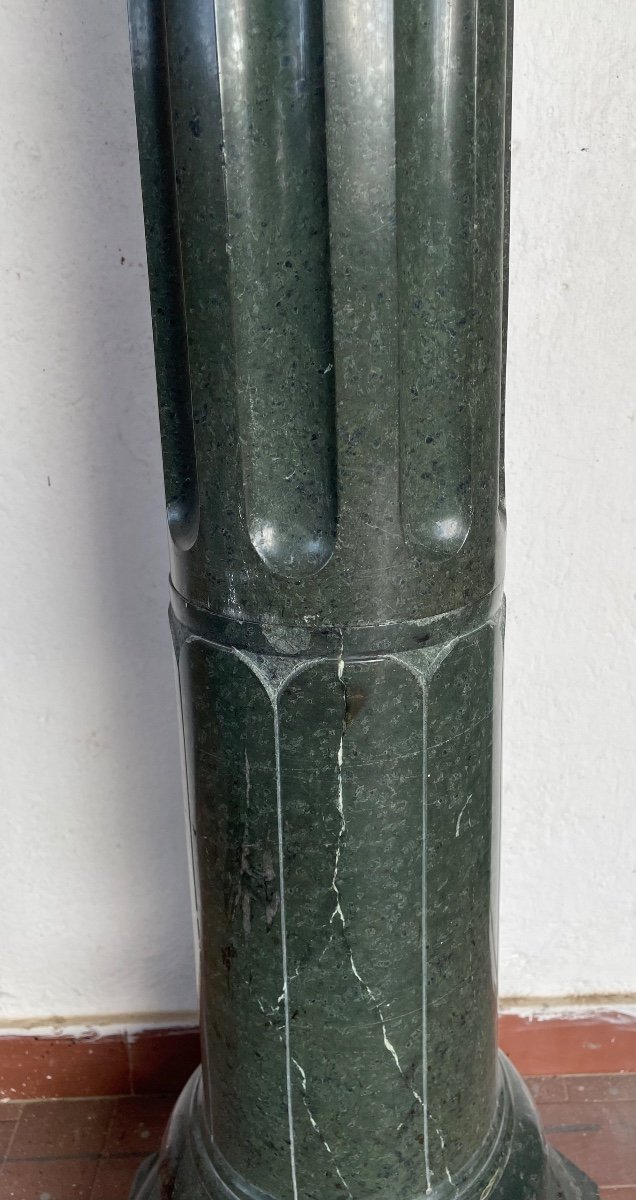 Colonna per sculture in marmo verde XX secolo-photo-4