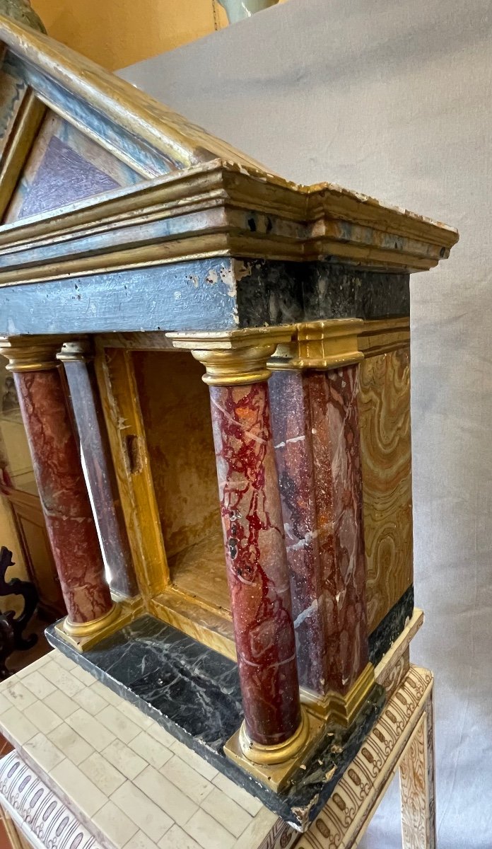 Modello architettonico dipinto del XVIII secolo-photo-4