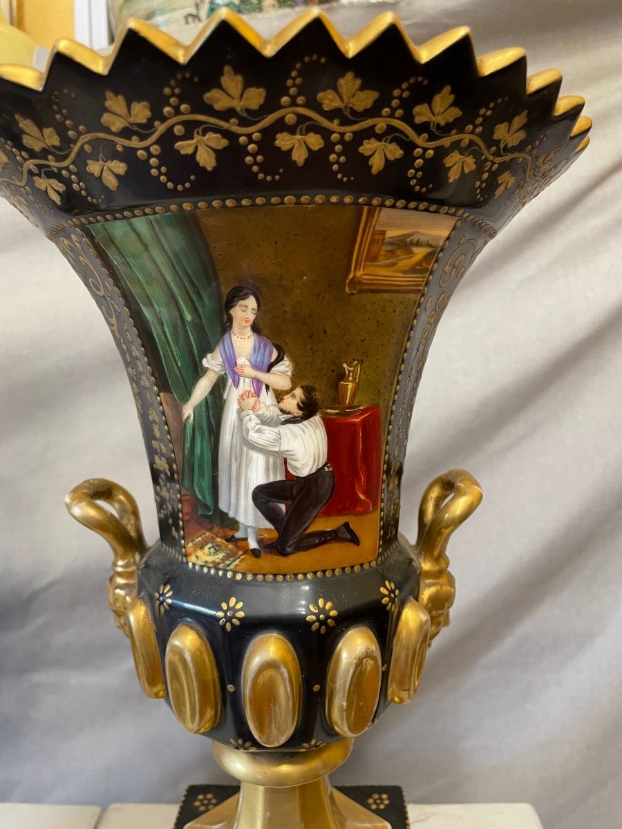 Coppia di vasi in porcellana Francia epoca Carlo X-photo-6