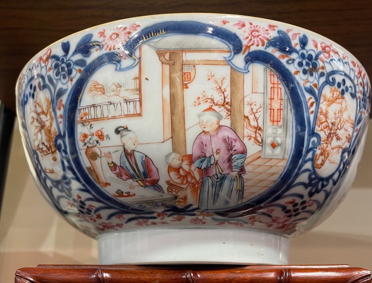 Grande coppa in porcellana dipinta XVIII secolo-photo-2