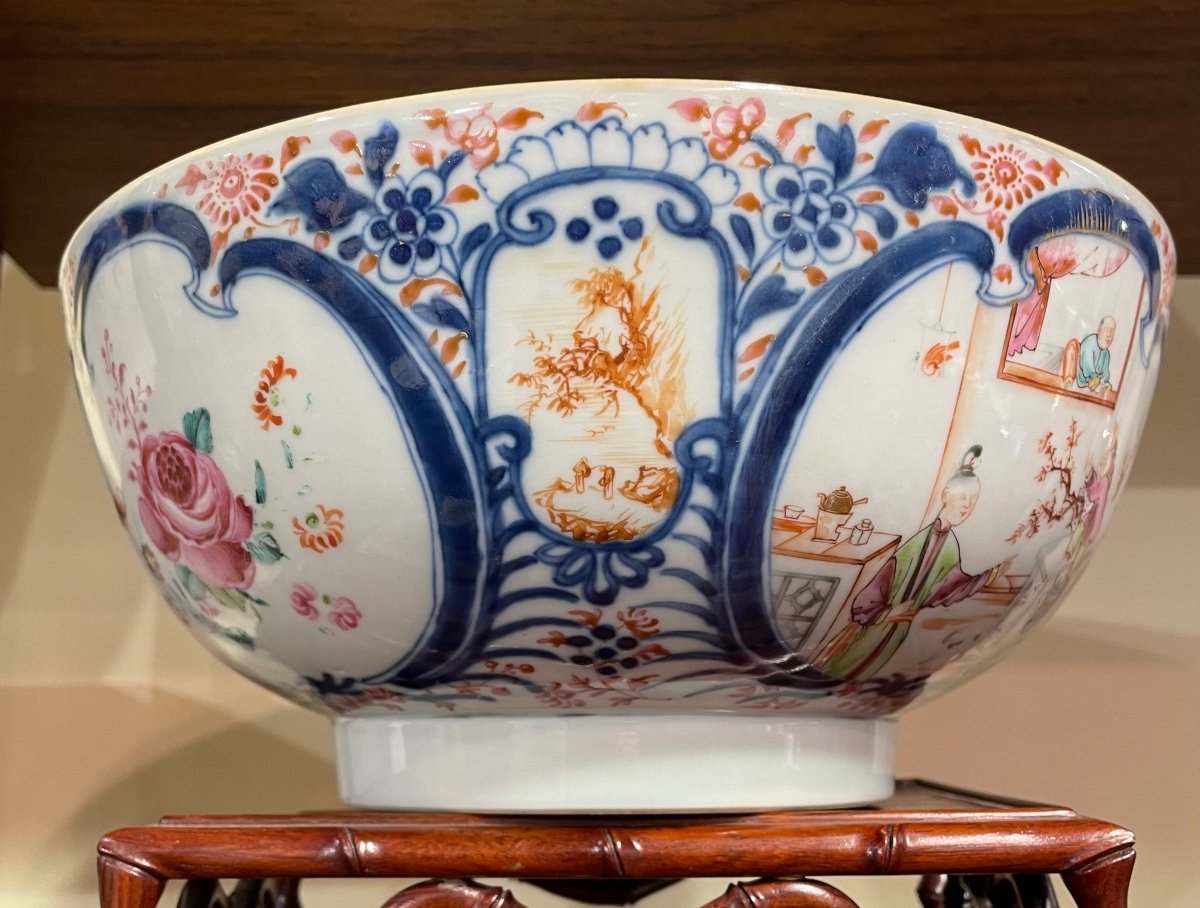 Grande coppa in porcellana dipinta XVIII secolo-photo-1