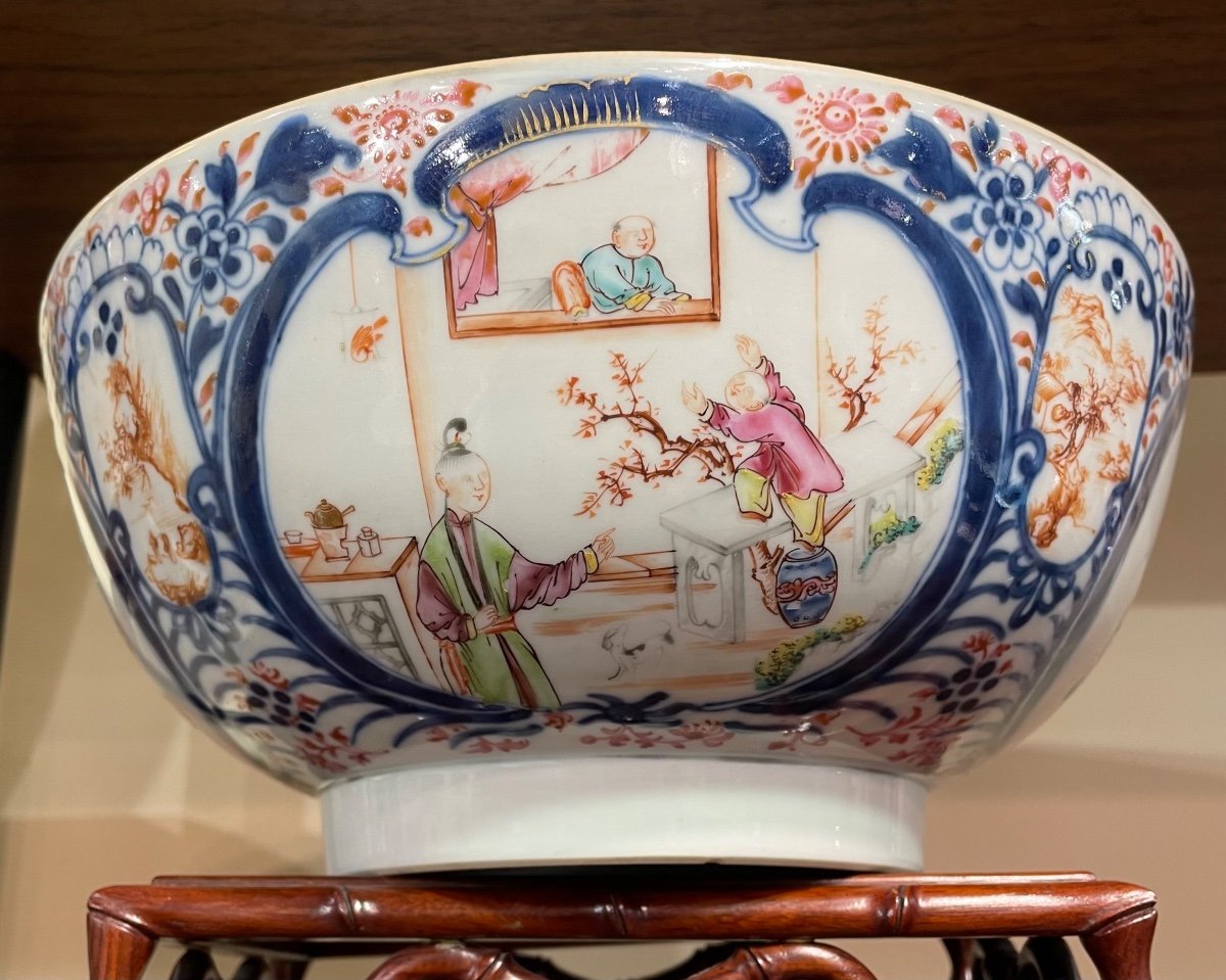 Grande coppa in porcellana dipinta XVIII secolo-photo-2