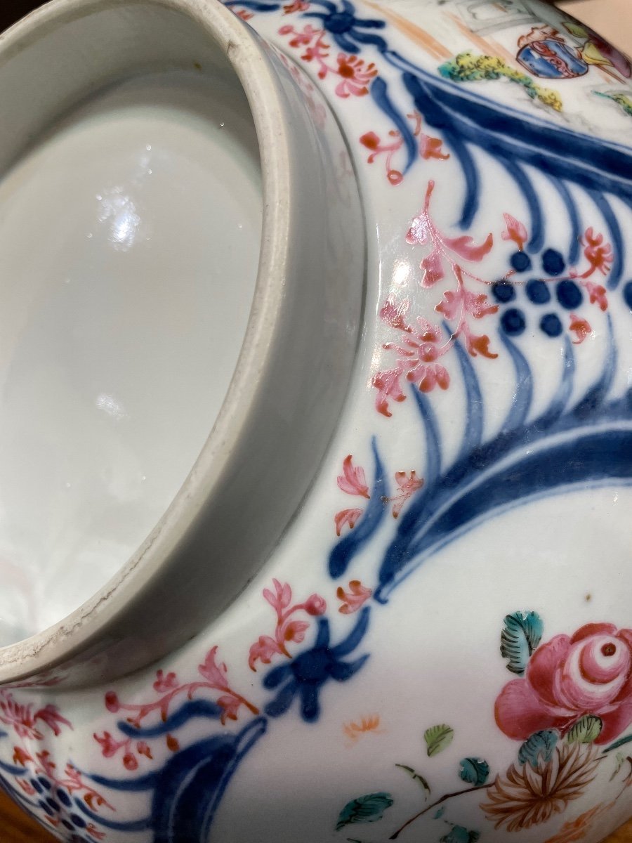 Grande coppa in porcellana dipinta XVIII secolo-photo-6