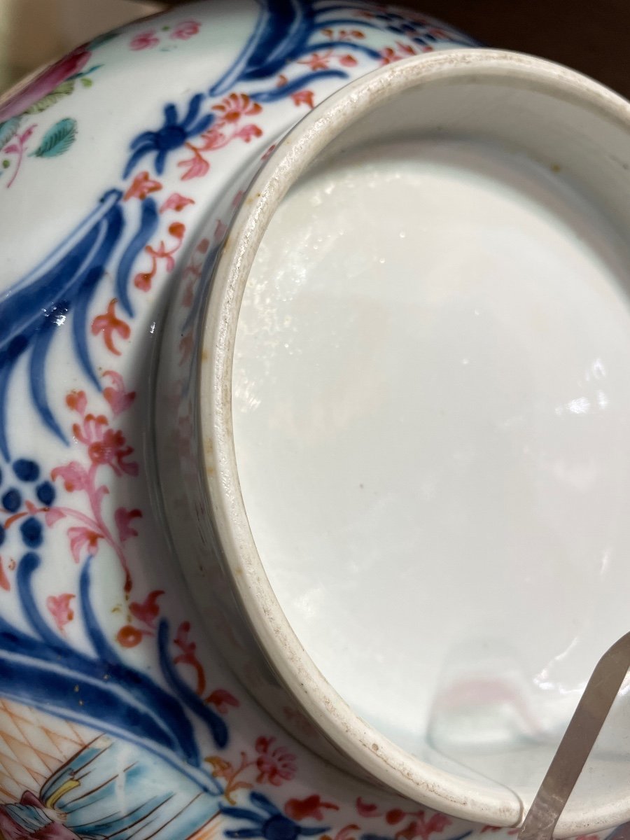 Grande coppa in porcellana dipinta XVIII secolo-photo-7