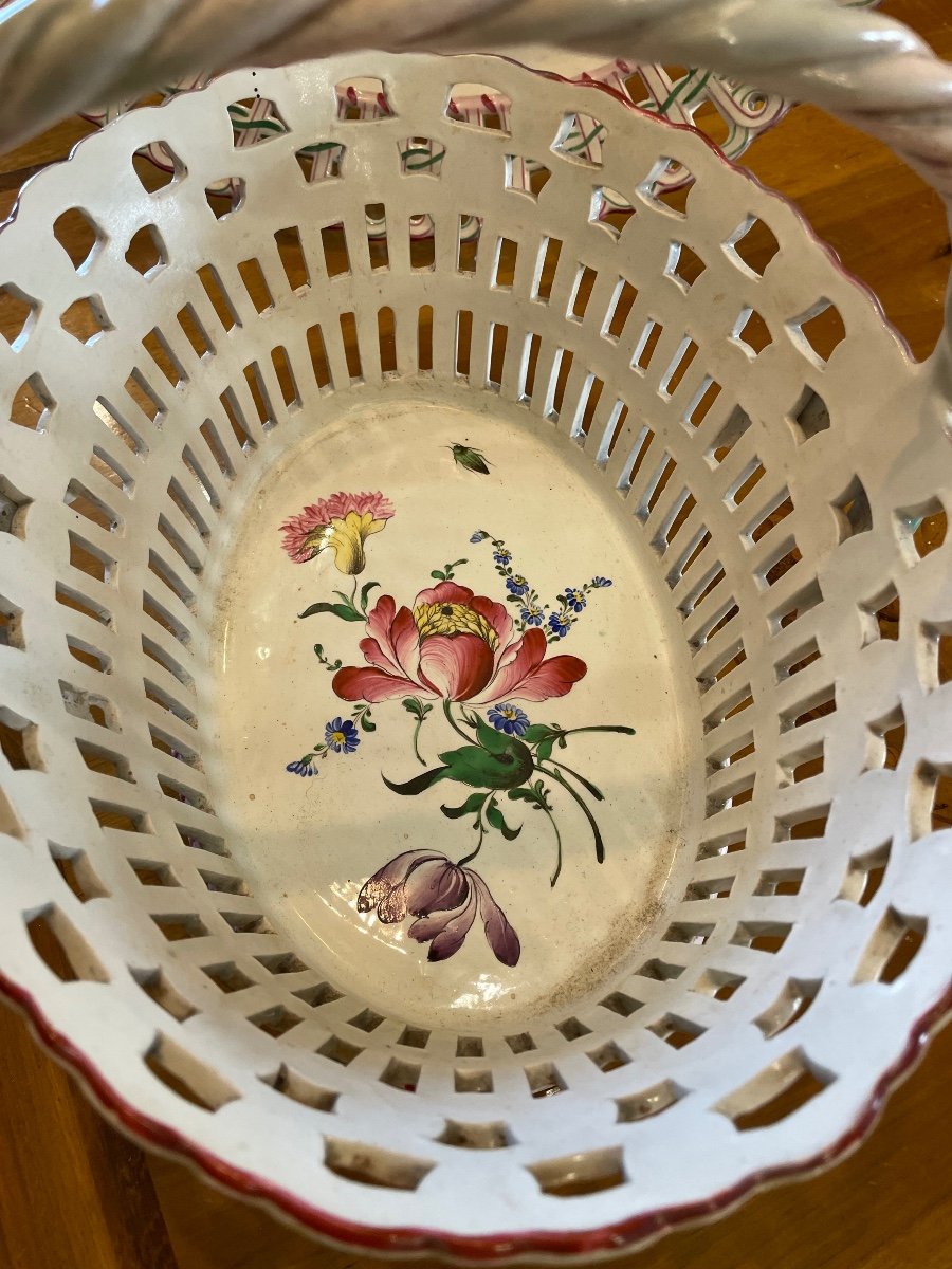 Cestino con vassoio in ceramica francia XIXsecolo-photo-3