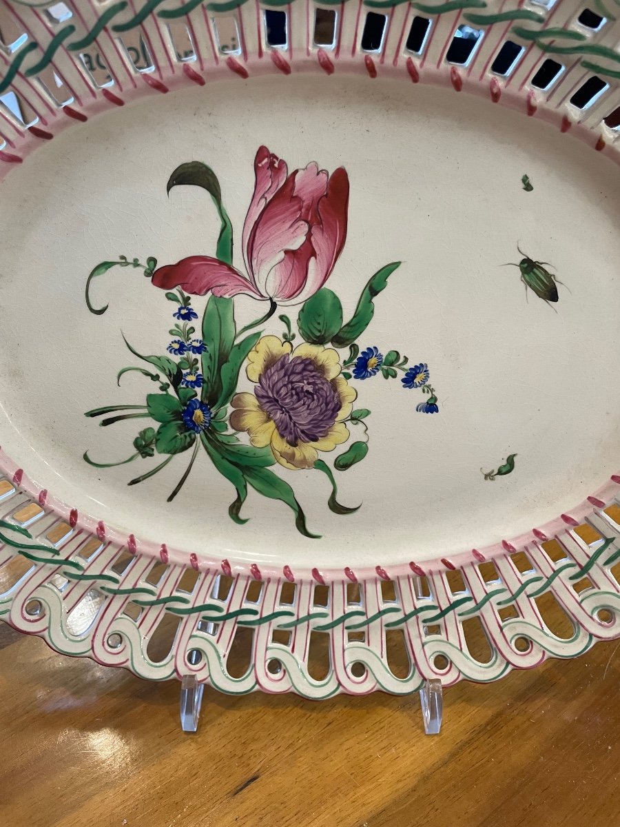 Cestino con vassoio in ceramica francia XIXsecolo-photo-4