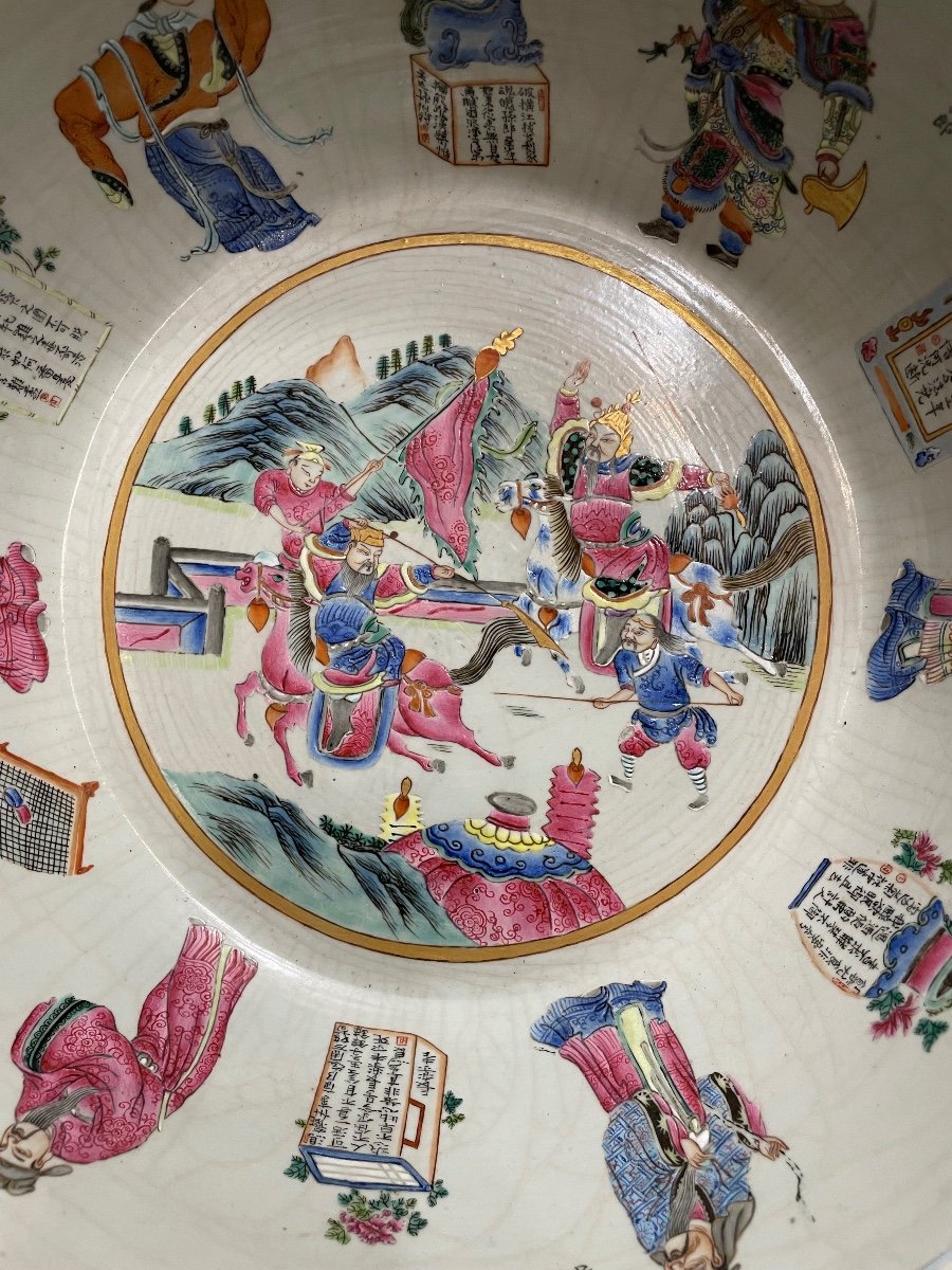 Grande ciotola in porcellana con personaggi Cina XIXsecolo-photo-2