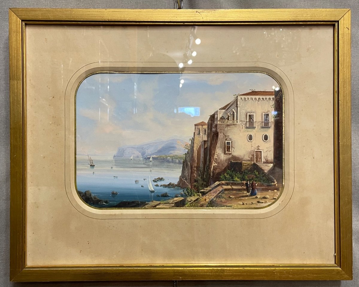 Gouasch  su cartone veduta della casa di Torquato Tasso  1887 