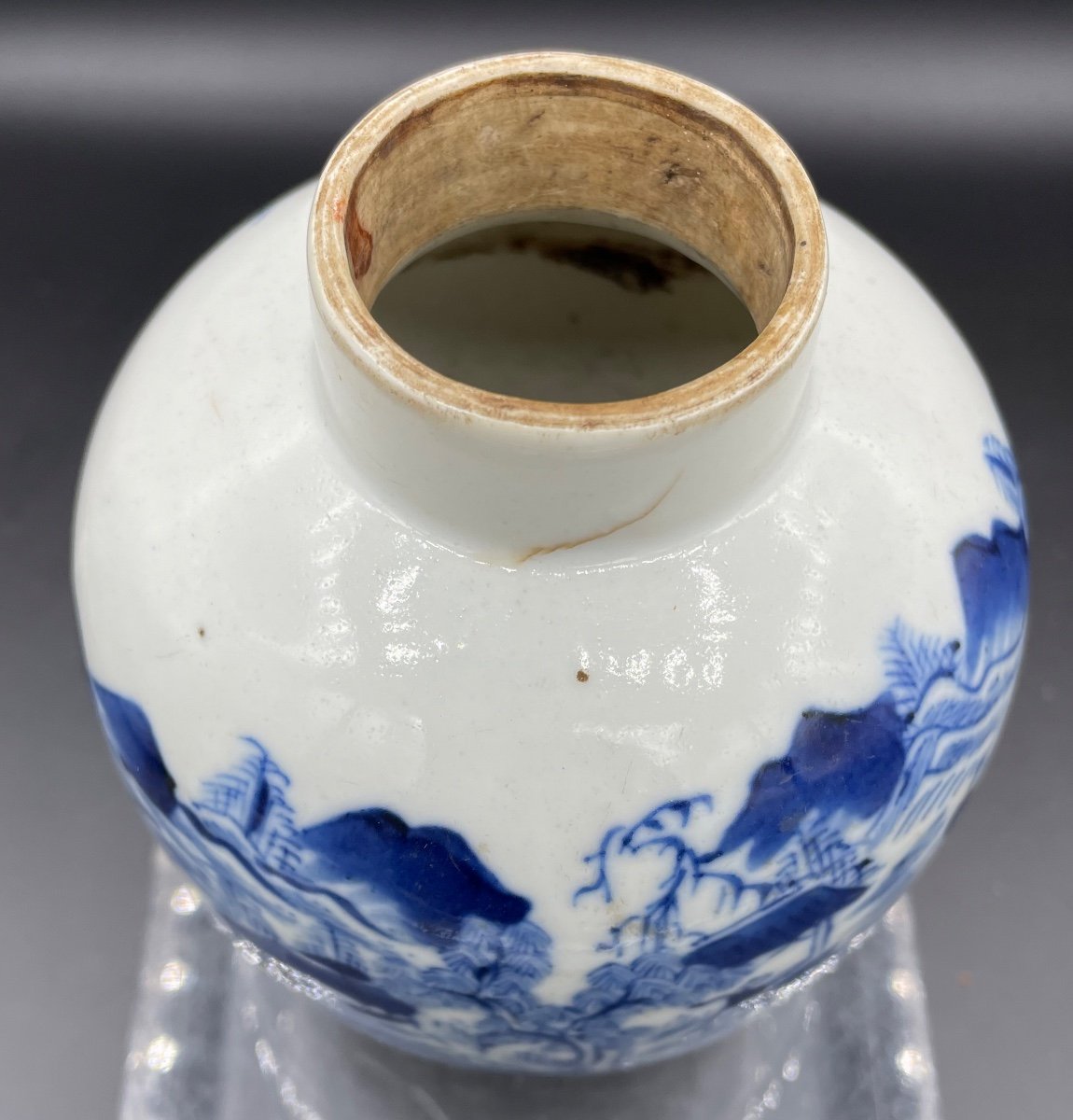 Piccolo recipiente in porcellana bianca  e blu Cina XIXsecolo-photo-6
