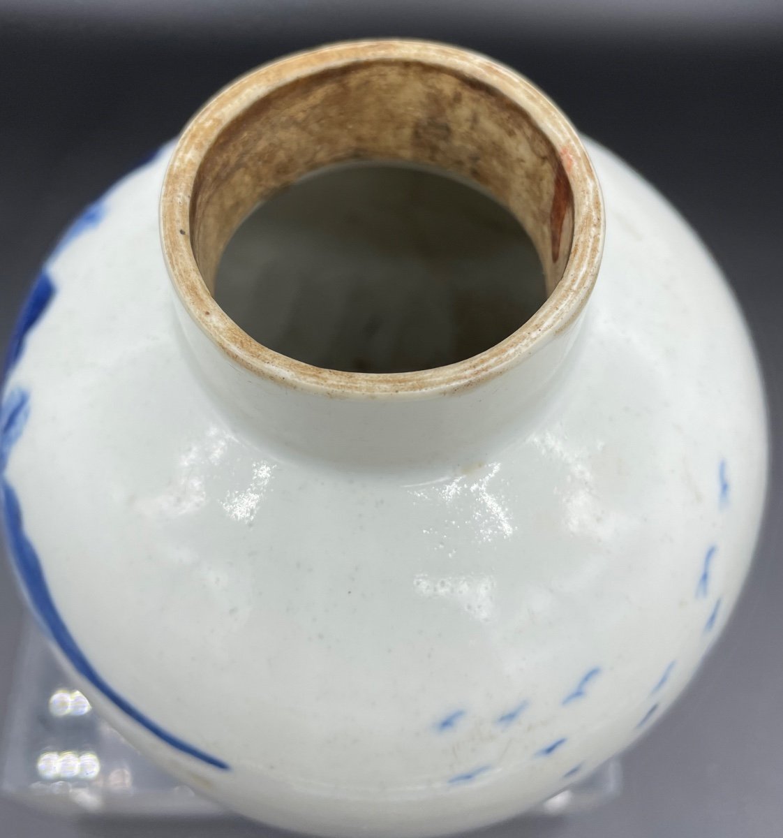 Piccolo recipiente in porcellana bianca  e blu Cina XIXsecolo-photo-7