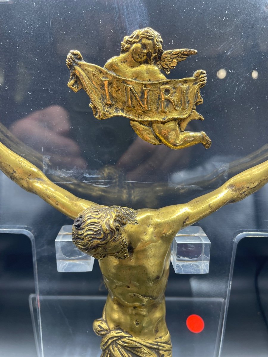 Cristo crocefisso in bronzo dorato XVI/XVII-photo-3