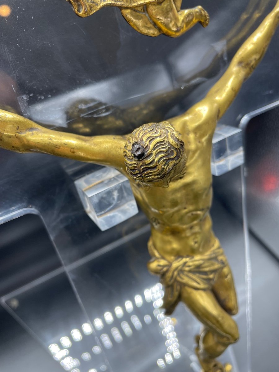 Cristo crocefisso in bronzo dorato XVI/XVII-photo-4