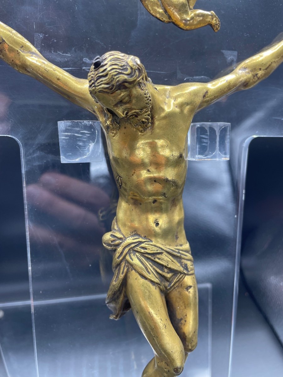 Cristo crocefisso in bronzo dorato XVI/XVII-photo-3