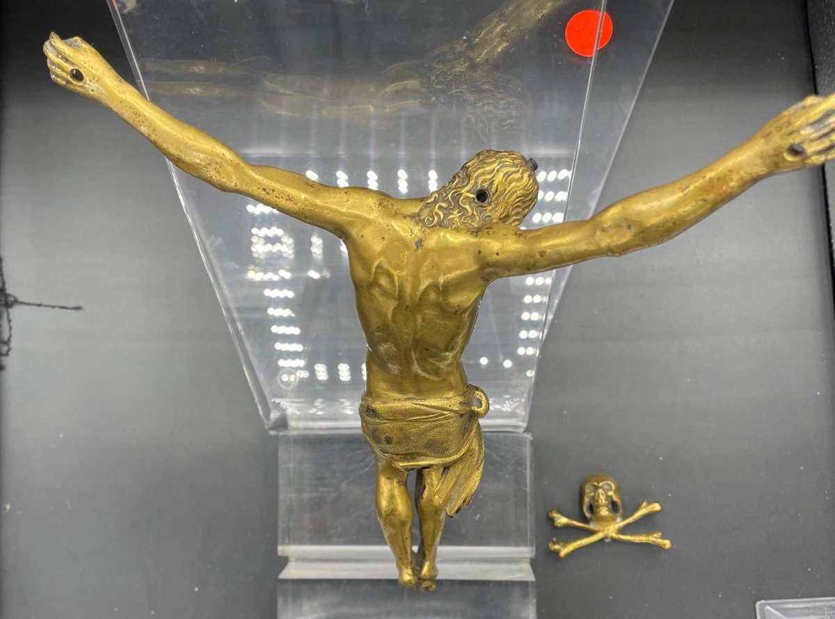Cristo crocefisso in bronzo dorato XVI/XVII-photo-7