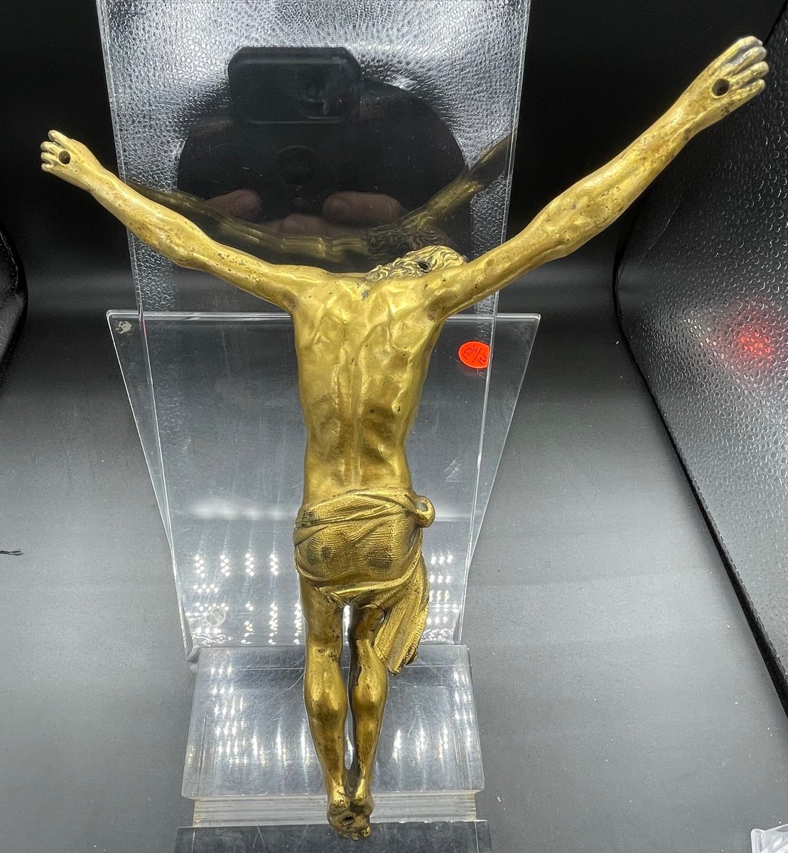 Cristo crocefisso in bronzo dorato XVI/XVII-photo-8