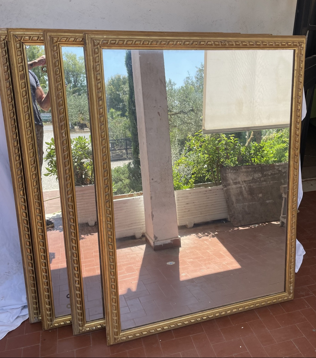 Quattro specchiere in legno dorato XIXsecolo