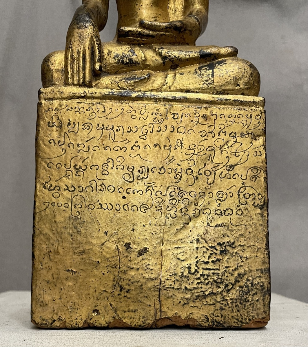 Buddha in legno dorato Tailandia 19secolo-photo-2