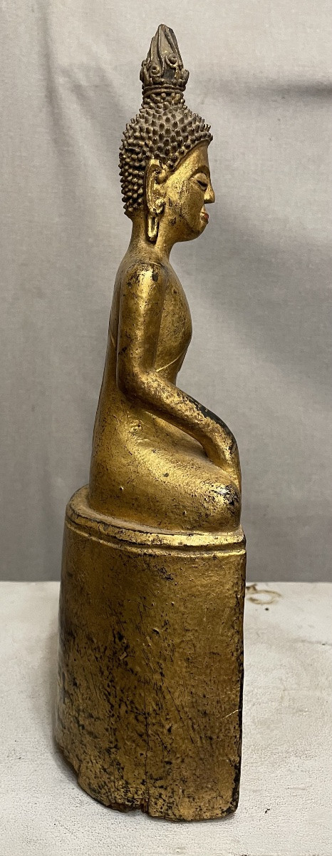 Buddha in legno dorato Tailandia 19secolo-photo-4