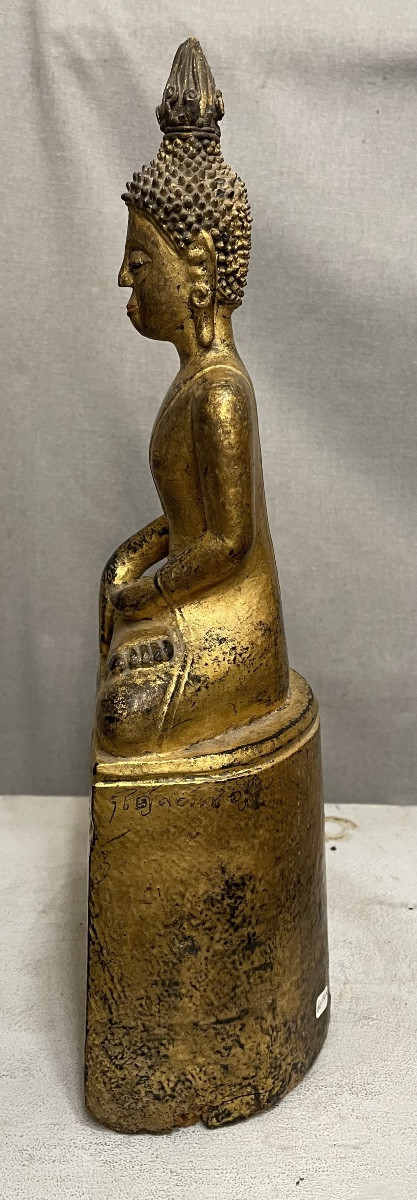 Buddha in legno dorato Tailandia 19secolo-photo-2